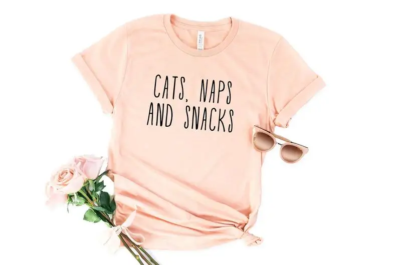 

Cats Mom Naps And Snacks T shirts Mama Plus Size Letters Women 90s Cotton O Neck Kawaii Shirt Short Sleeve Top Tees Girls goth
