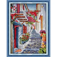 everlasting love flower street chinese cross stitch kits ecological cotton 14ct 11ct printed stampted home decoration