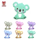 BOBO.BOX 2 шт. Детские Силиконовые Прорезыватели BPA бесплатно пищевая игрушка для прорезывания зубов животное коала детское кольцо Прорезыватель Силиконовые Бусины DIY цепь