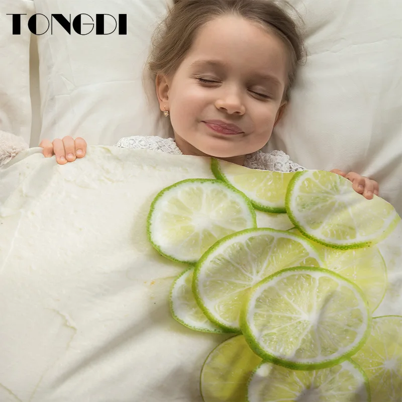 TONGDI 3D постельное белье милое одеяло с тортом фруктами кукурузой тортилью пищевое