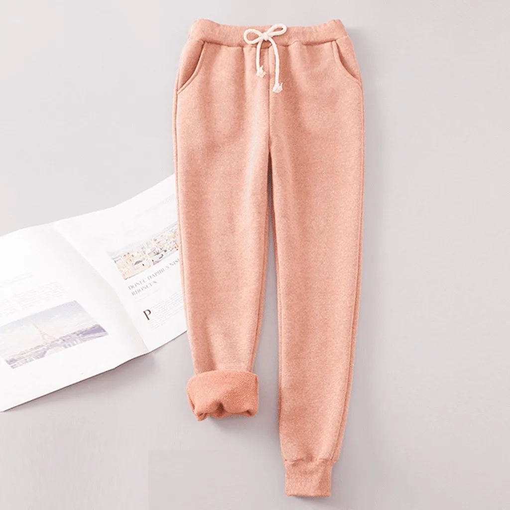 Теплые женские брюки зимние толстые кашемир из флиса теплые повседневные