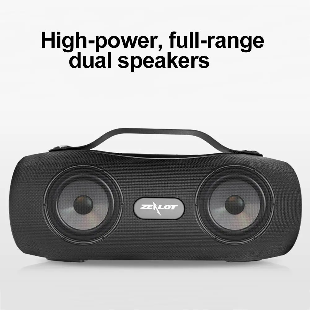 ZEALOT S29 Bluetooth 5,0 динамик Портативный наружное радио fm Bluetooth динамик Мобильная мощность SOS аварийный фонарик TF карта Subwo