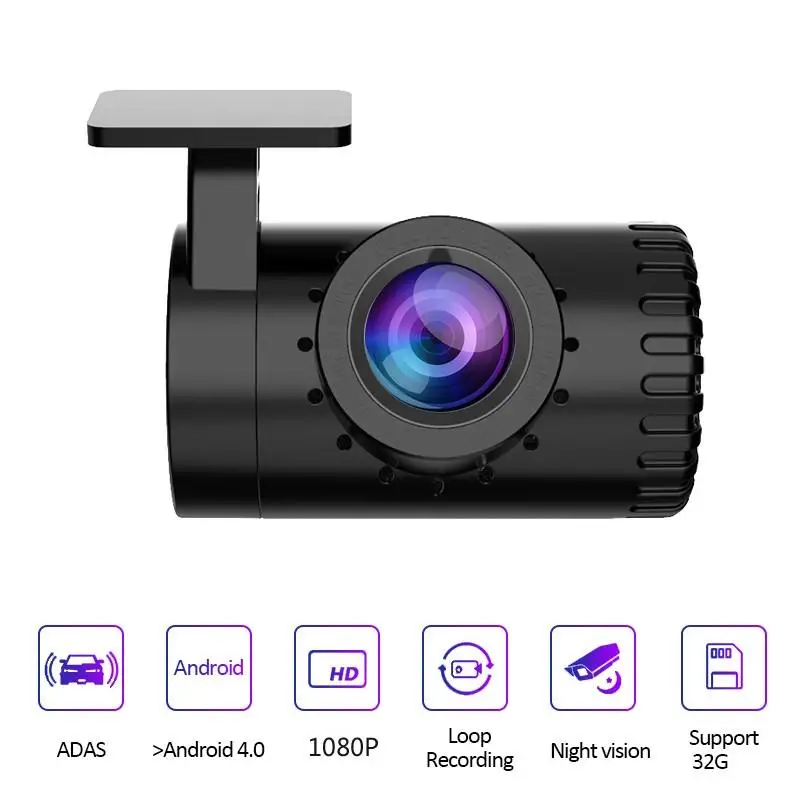 

1080P HD Car Video Camera Night Vision Dash Cam Video Recorder Android USB Wide Angle Car Dashcam Hidden Auto Register