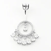 925 sterling silver navel belly ring cubic zircon belly piercing jewelry for women