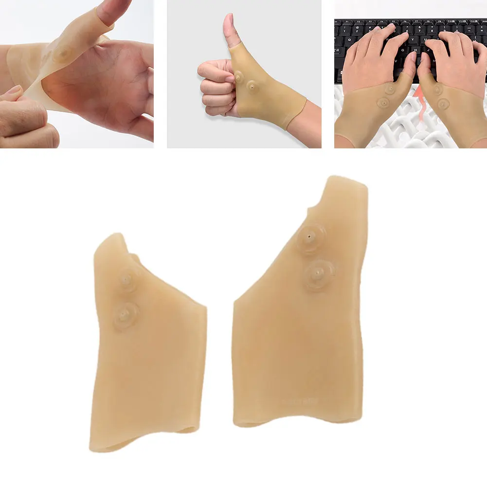 

1Pair Magnetic Therapy Wrist Hand Thumb Support Gloves Silicone Gel Arthritis Pressure Corrector Massage Pain Relief Gloves