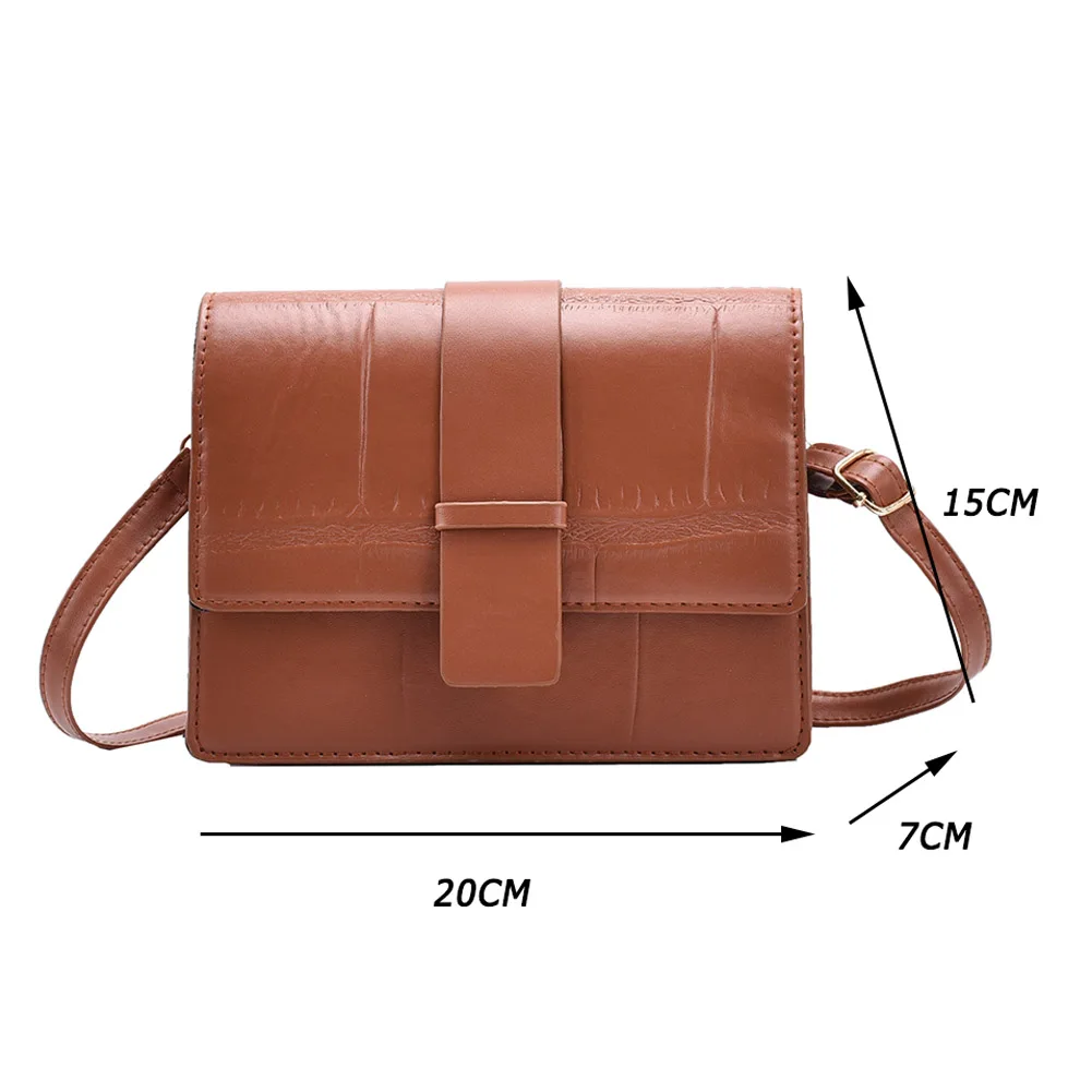 

Women PU Leather Messenger Shoulder Purses Vintage Stone Pattern Crossbody Bag Ladies Simple Solid Color Street Daily Handbags