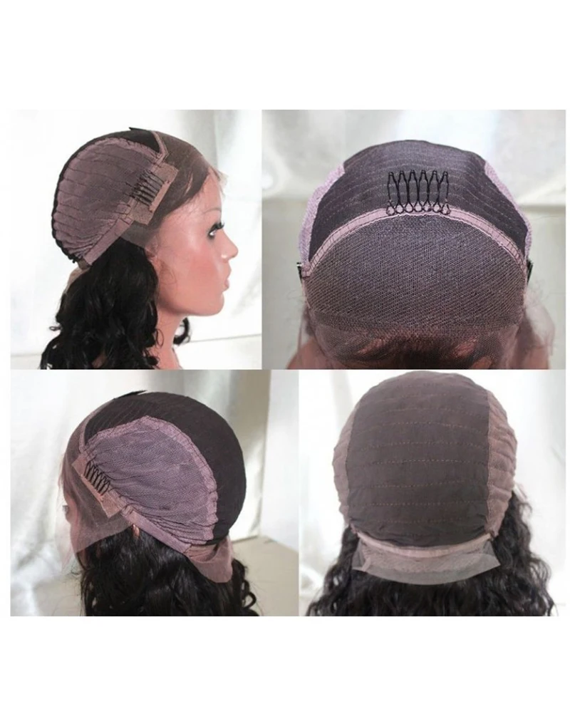 

150% Density Top Quality real Human Hair Black Body Wave Curly Hairstyle Swiss Lace Front Wig About 24 Inches