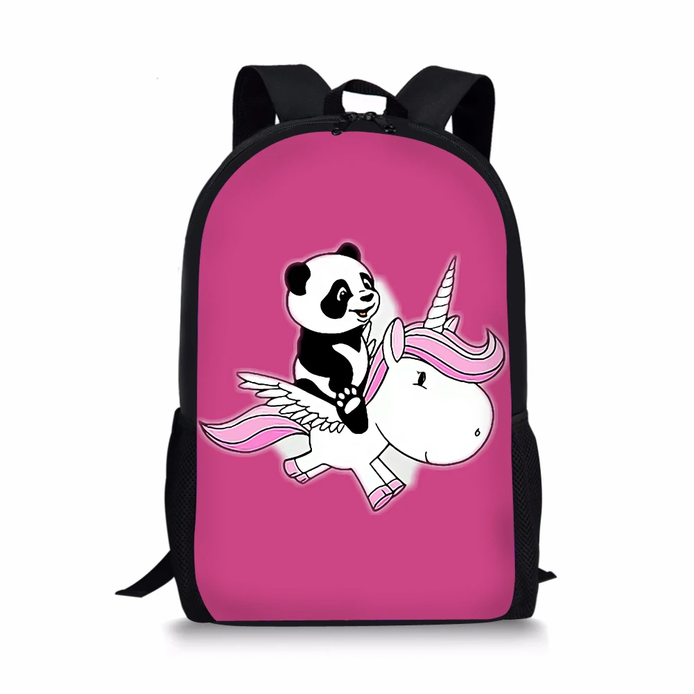 HaoYun Children's Backpack Panda Unicorn Pattern Students School Bags Cartoon Animal Print Teenagers Book-Bag Mochila Travel Bag