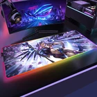 Коврик для игровой мыши Overwatch с RGB подсветкой, 900x400, размер XXL, Нескользящий Резиновый Настольный Коврик Для Мыши для ПК D.VA Widowmaker