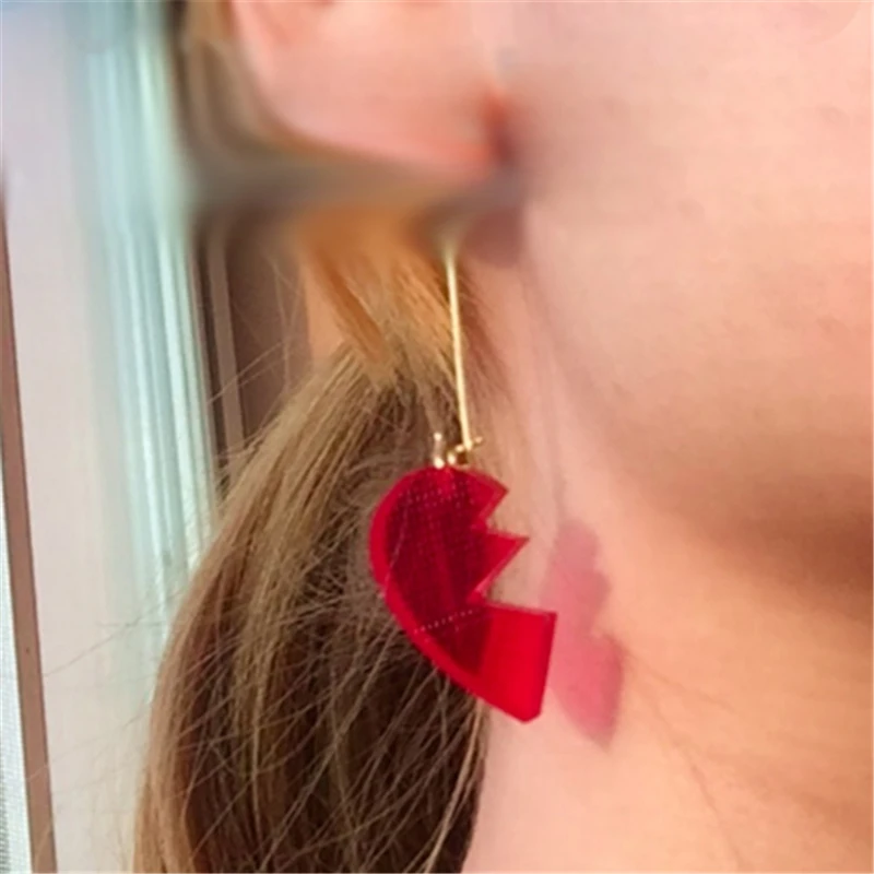 1 пара акриловые сережки в форме сердца из аниме Джинсовый Пьер полнареф