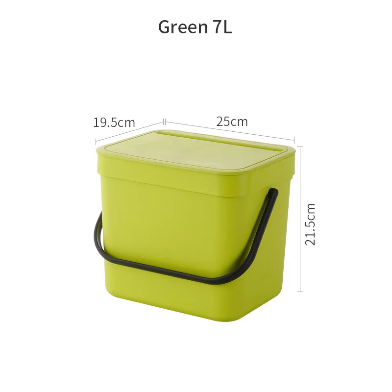 Green-7L 7л ванная комната настенный мусорный бак кухня мусорное ведро гостиная мусорное ведро туалет мусорные баки спальня ведро для мусора в скандинавском стиле - Цвет: Green-7L