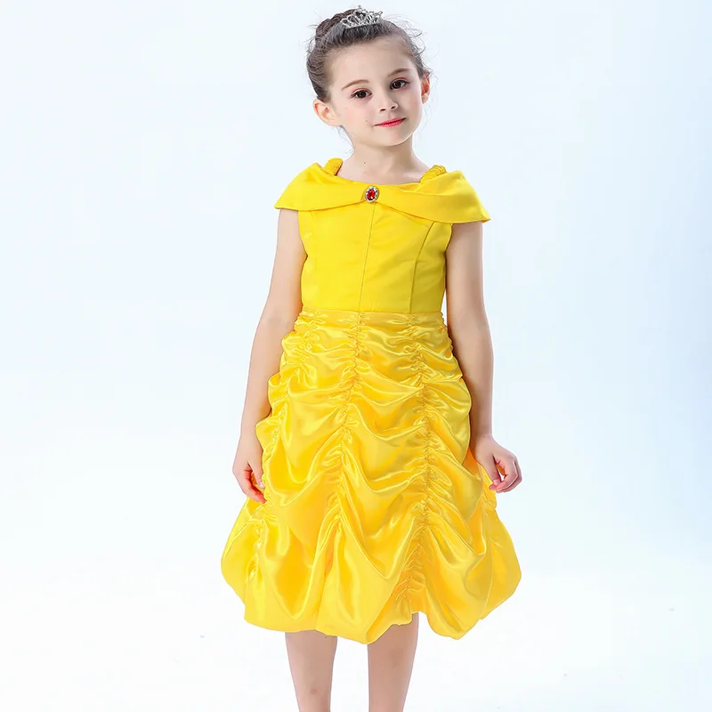 2020 косплей Красавица и чудовище юбка принцессы Белль платье для девочки детский