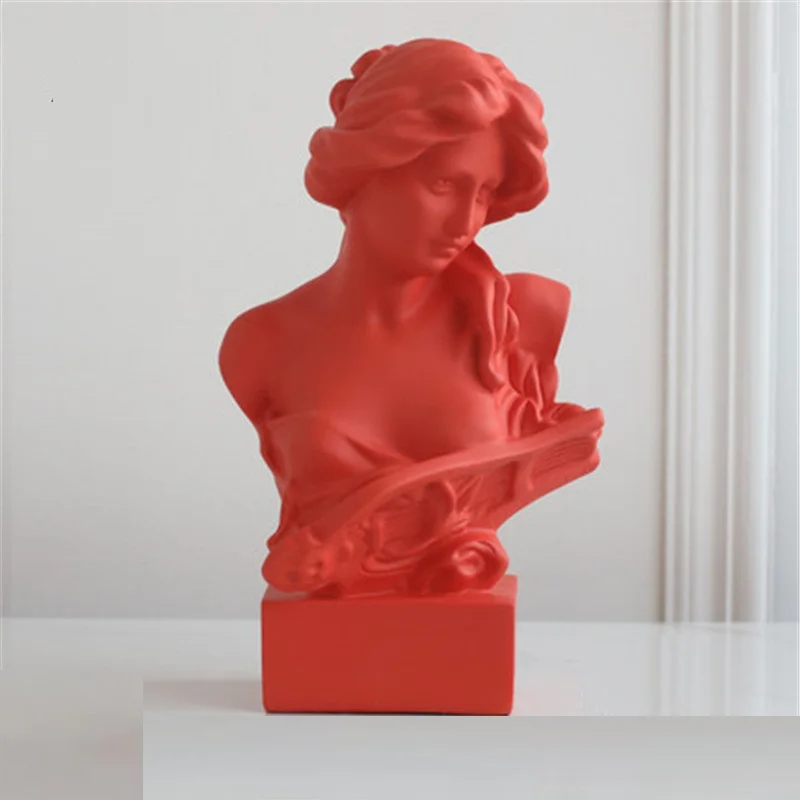 

29CM Piano Girl Head Portraits Pageant Gypsum Statue Art Material Line Drawing Teaching Aids Living Room Decor M3533
