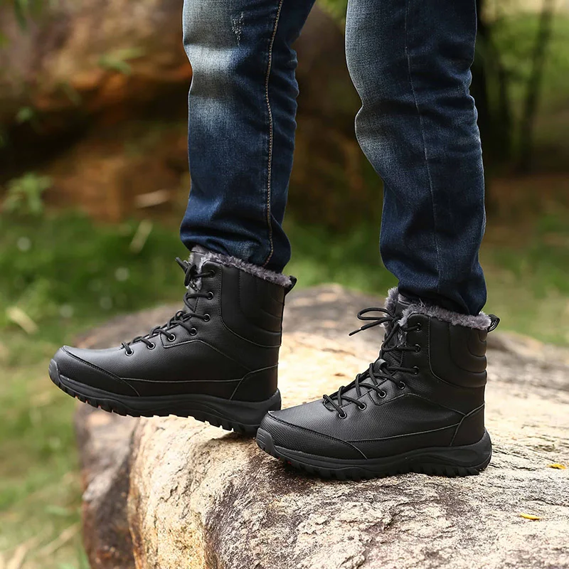 Мужские зимние ботинки MARSON теплые до середины икры Мужская прогулочная обувь с