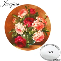 youhaken potted landscape photo printed mini one side flat pocket mirror flowers compact portable makeup vanity hand mirrors