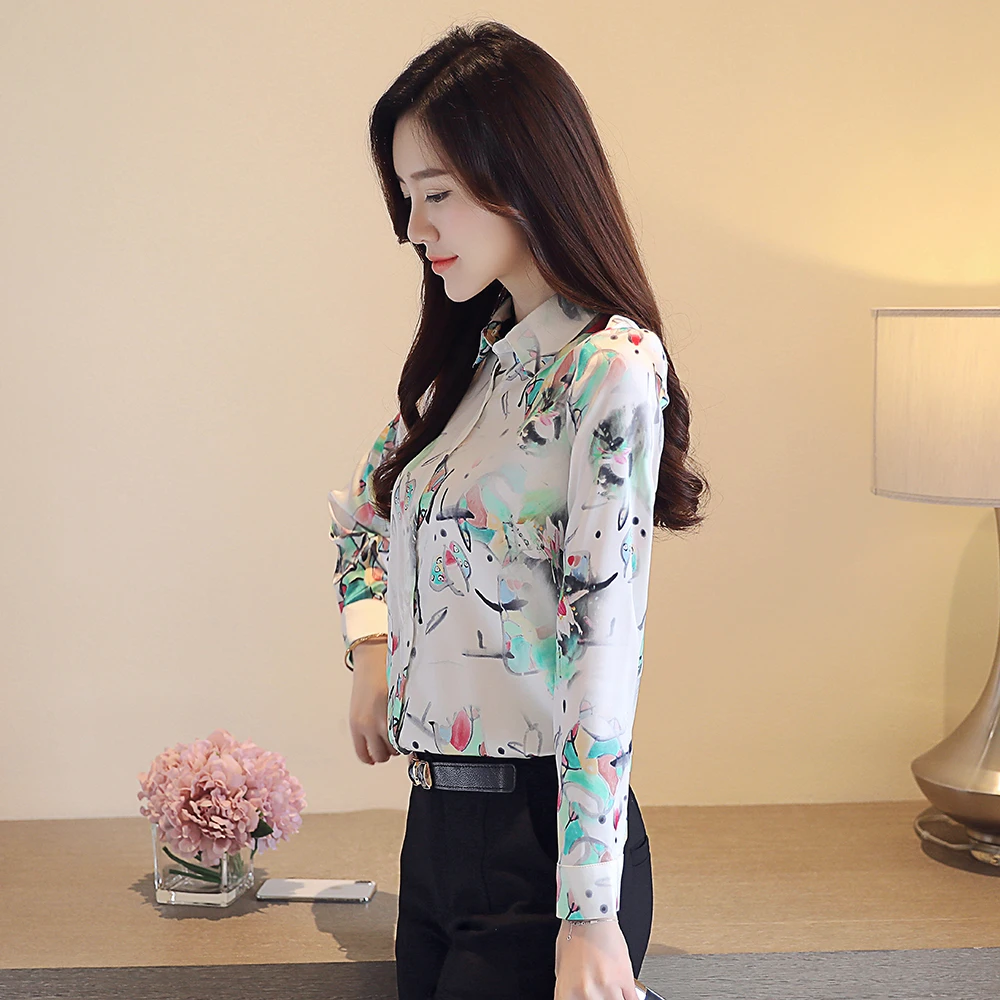Women Blouses Chinese Painting Print Shirt Top Plus Size XXL Elegant Feminine Blouse Tops New Summer Office Wear Ladies Shirts | Женская