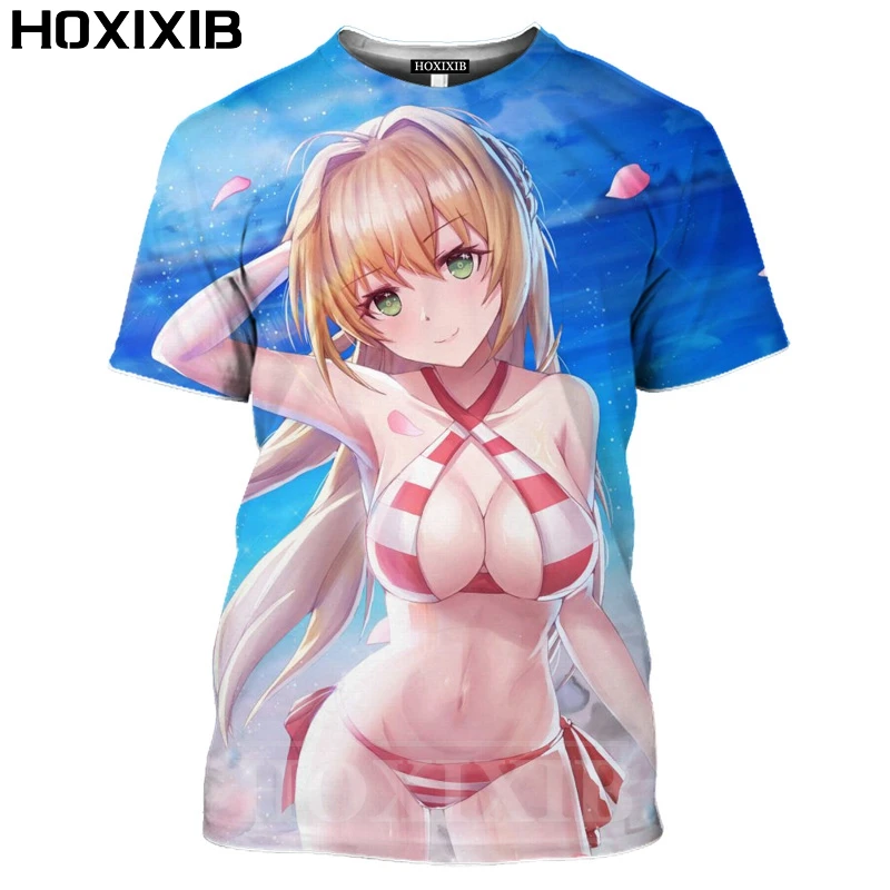 Футболка HOXIXIB для мужчин и женщин 3D рисунки на тему манги нагости красоты