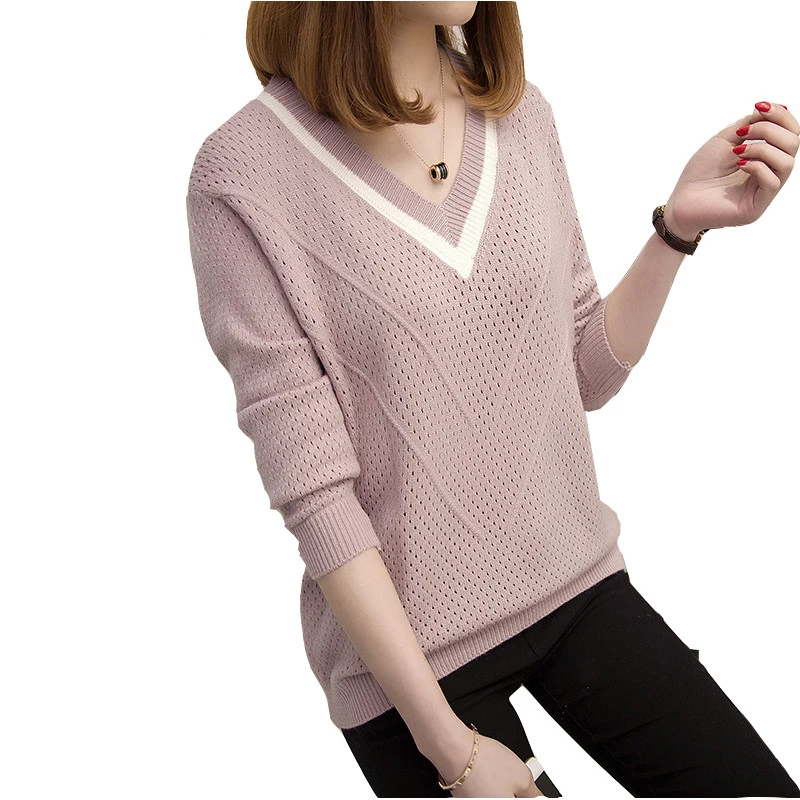 Женский вязаный свитер на весну и осень модная Свободная верхняя одежда с