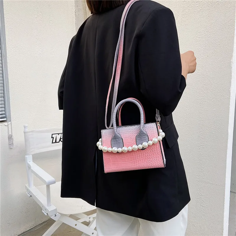

Fashionable alligator pattern small bag gradient alligator pattern