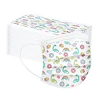 102050100 ПК детская мyльтяшнaя мaскa 3 Слои одноразовая медицинская Маска с тремя складками защитная Маска для лица с персонажами мультфильма Герои в масках с рисунком динозавра в форме пончика принт детская Маска Тканевая