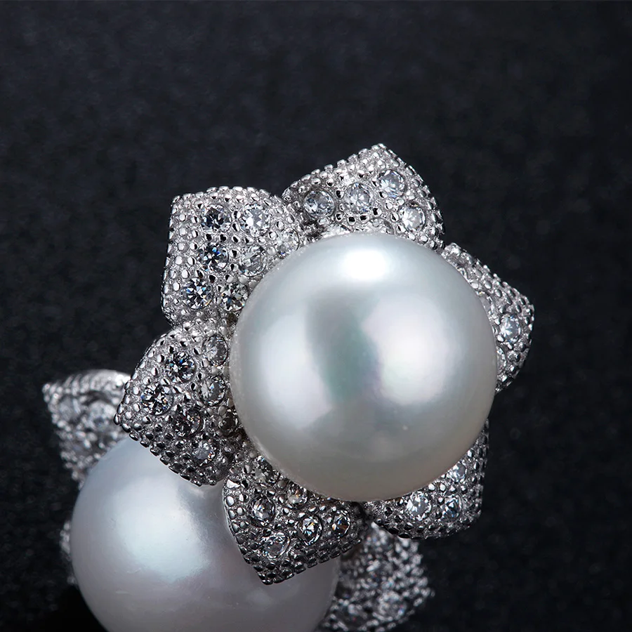 Женские серьги-гвоздики из серебра 925 пробы с натуральным пресноводным жемчугом |