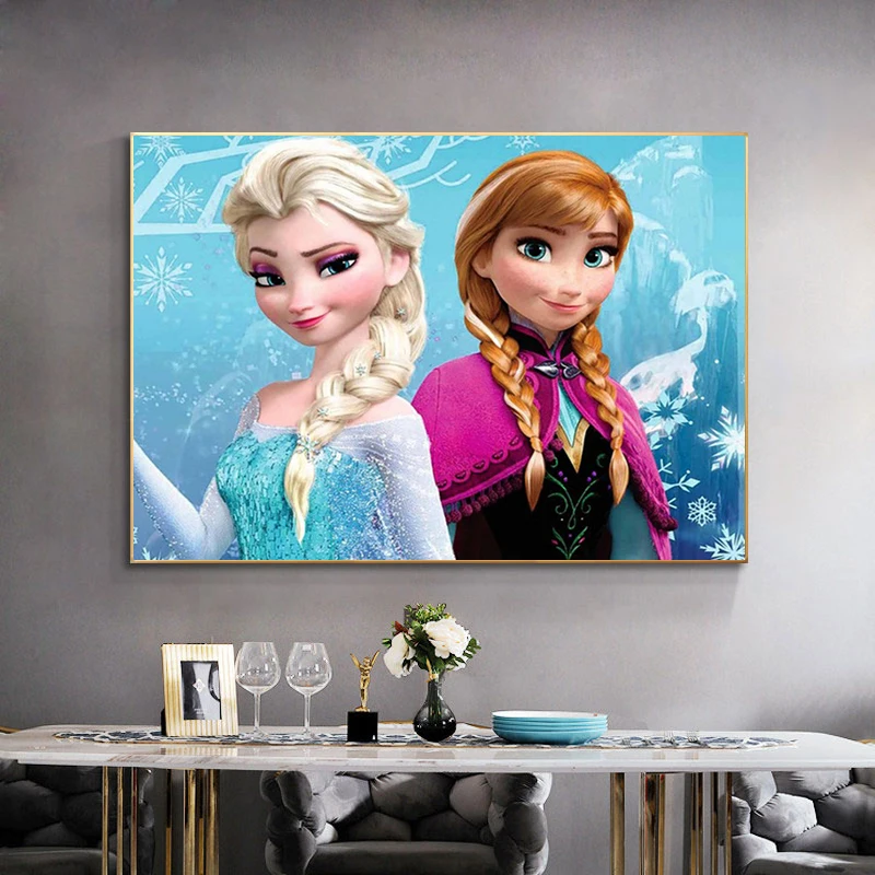 Disney ледяной Сестры Эльза и Анна холст рисунки Постер принт Cuadros настенные картины
