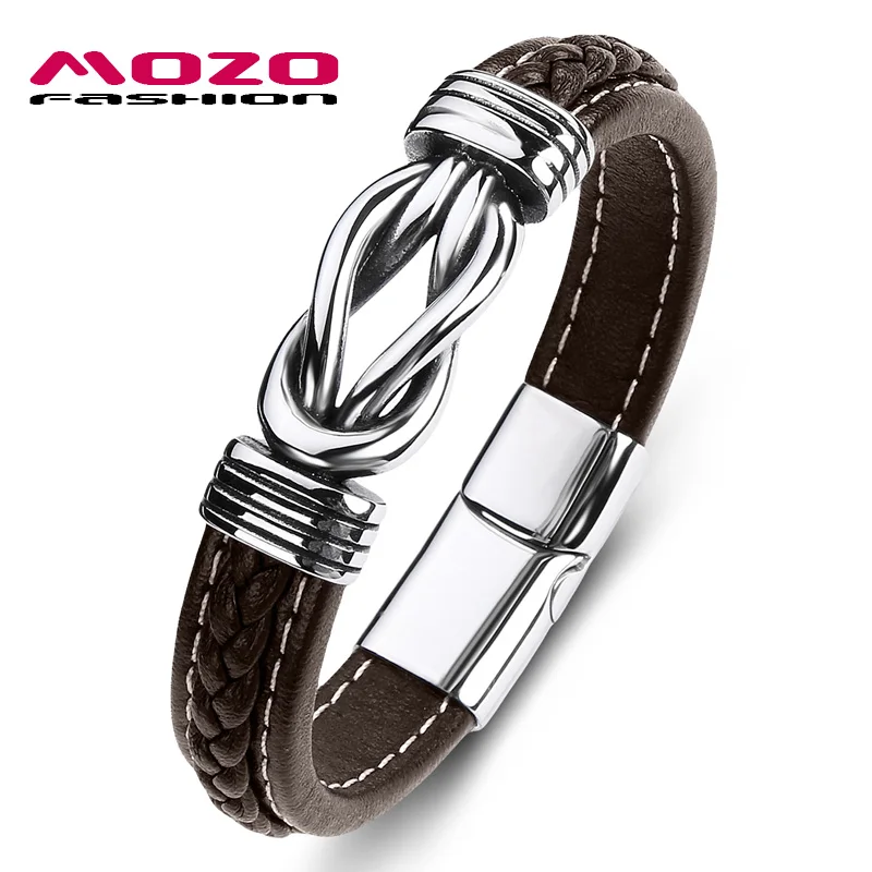 SY074-Z MOZO, модный,, классический, мужской браслет, кожа, нержавеющая сталь, браслет с подвесками, женский, крест, панк, ювелирный браслет, подарки, зеленый - Окраска металла: SY074-Z