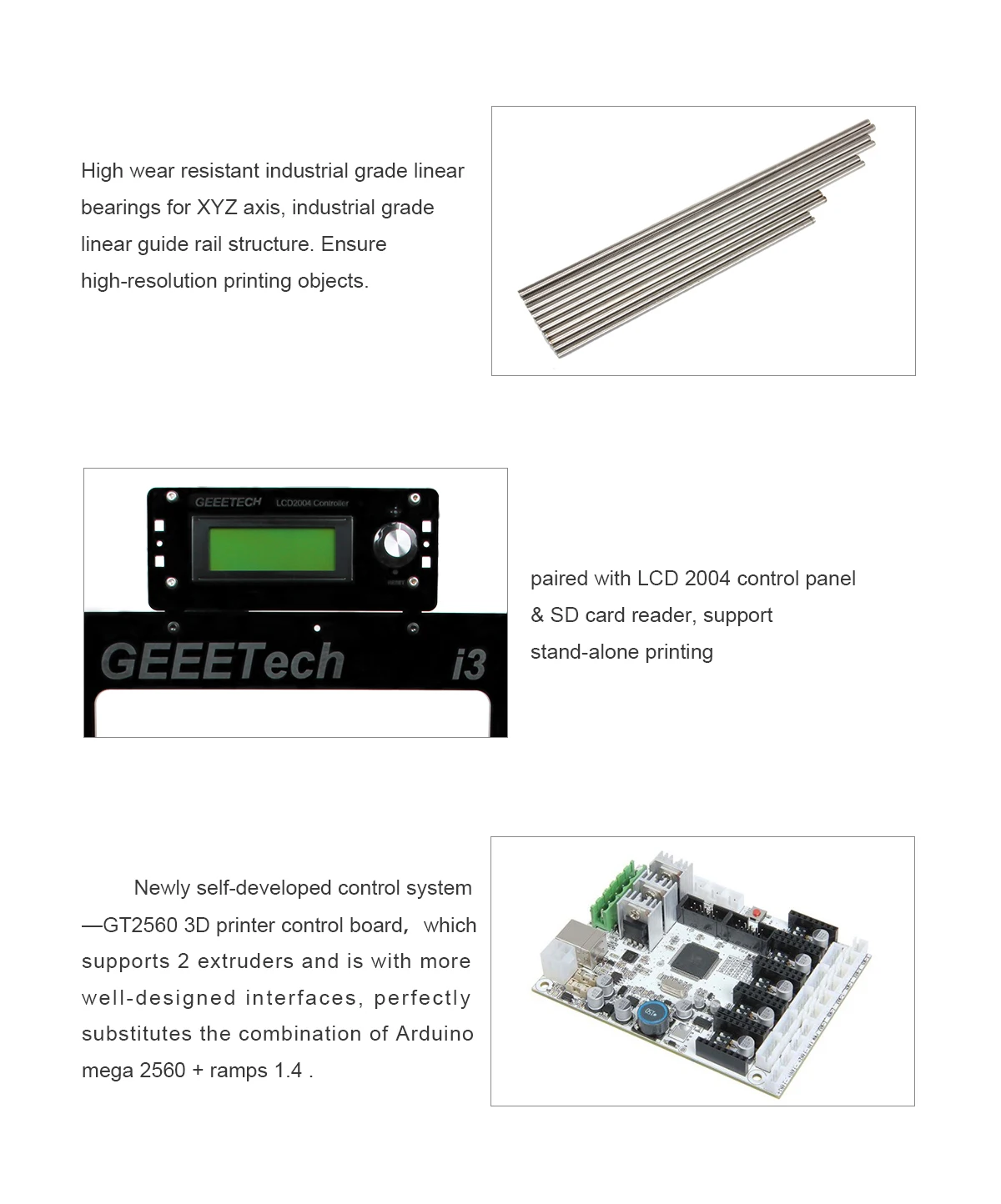 Geeetech I3 Pro B 3d принтер акриловая рамка новые Reprap Prusa DIY наборы Высокая точность Impressora ЖК зарубежный склад