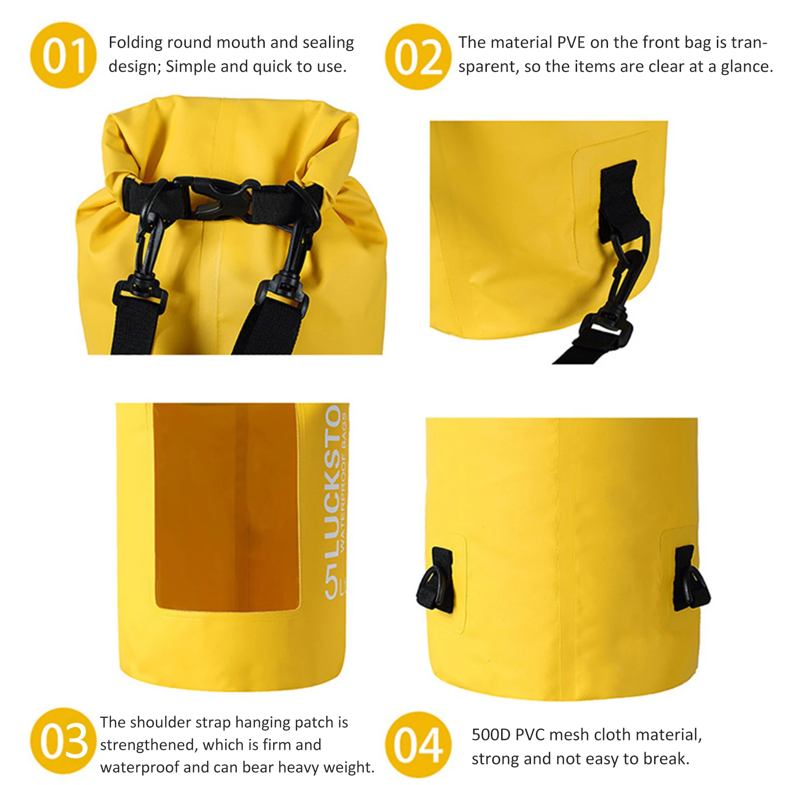

Backpack Waterproof Roll Top Dry Floating Travel Moisture-proof Compression Bag With Straps For Rafting River Tracing Swimming