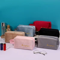 1 pc female velvet zipper cosmetic bag 2021 new soft toiletry bags women travel makeup pouch storage case portable organizer box