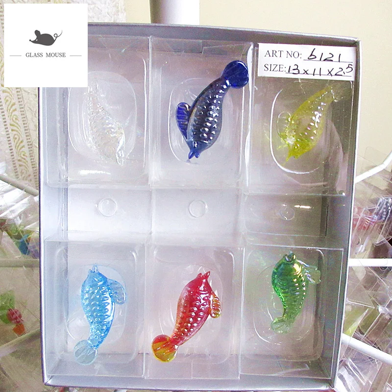 6 шт. декоративная фигурка миниатюрная стеклянная модель лодки украшение для