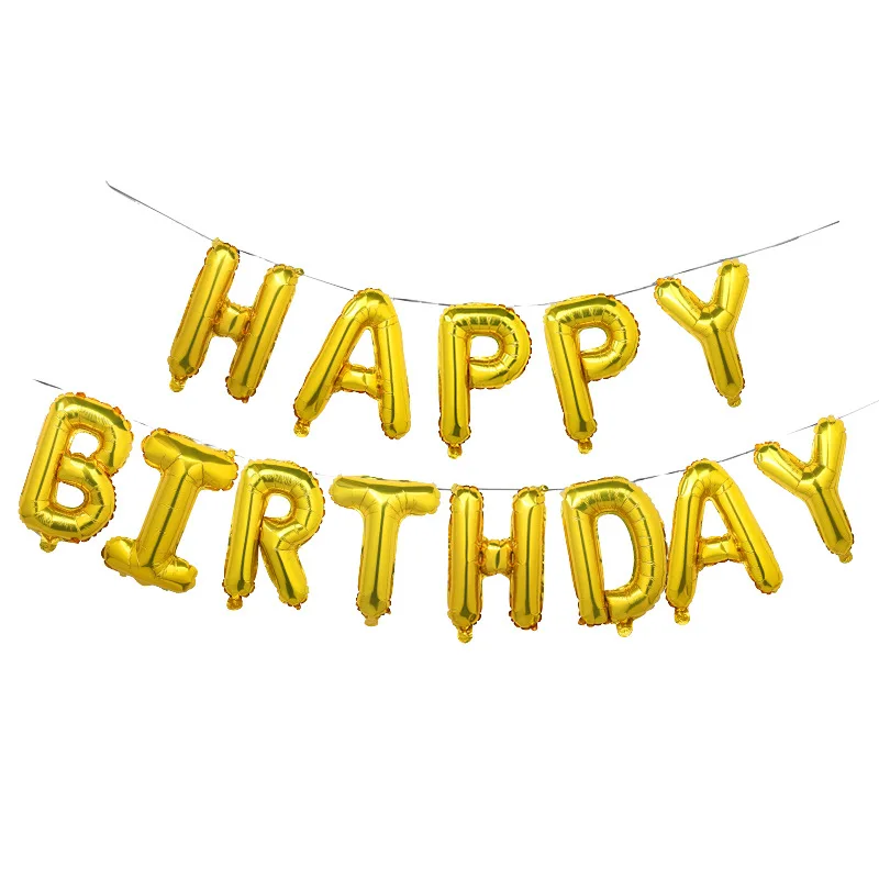 

Happy Birthday Girl Boy Aluminum Film Balloon Suit Scene Background Wall Decoration Male Adult Party Decoration Supplies
