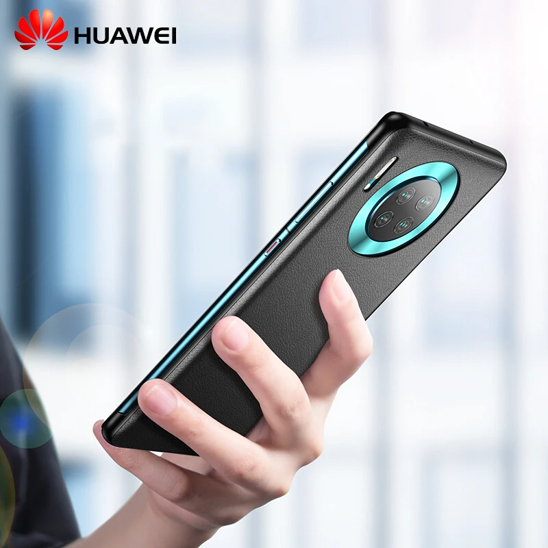 Оригинальный чехол для Huawei Mate 30 Pro силиконовый умный откидной кожаный 360