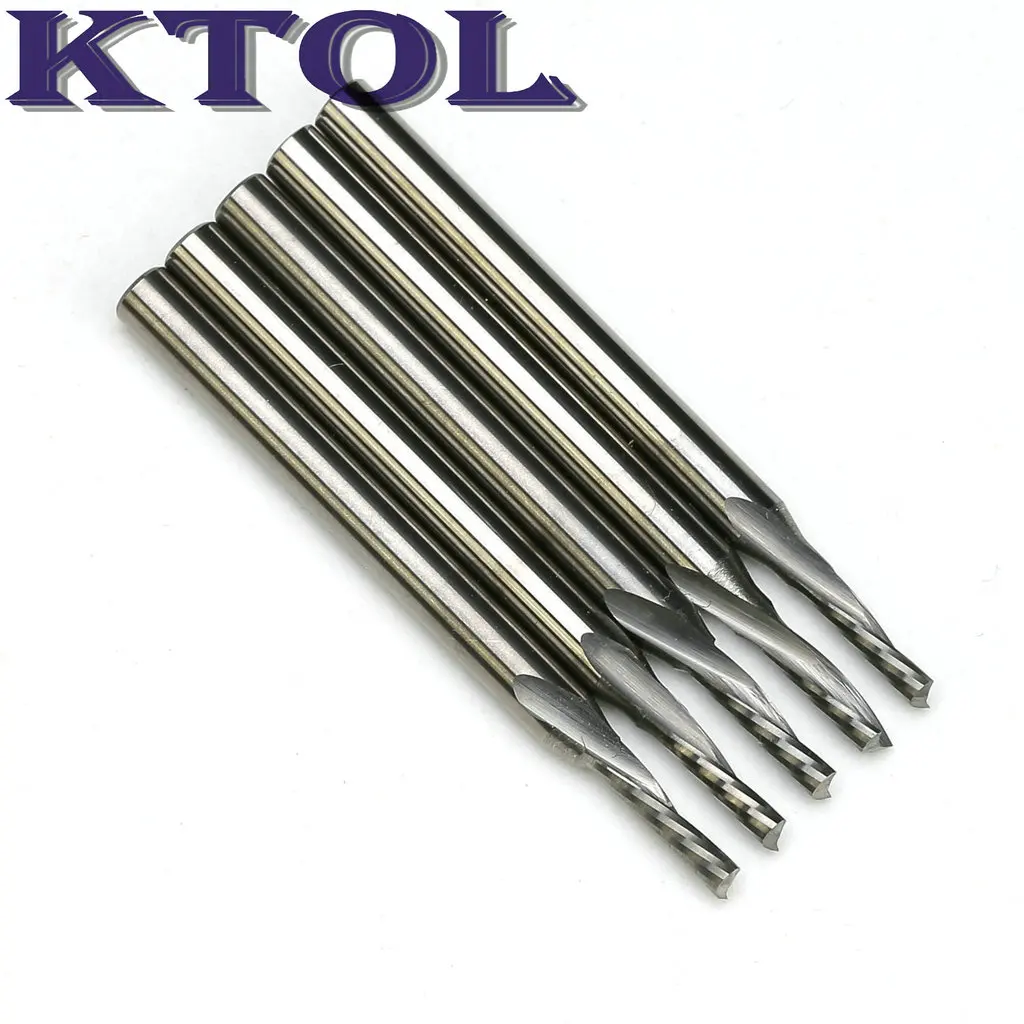 

3.175x2.5x6MM Left-Handed Single Flute Bits Wood Cutting Tools, NEW Import Carbide Spiral Router Bit Milling Cutters for MDF PVC
