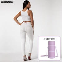 shascullfites melody shaping workout yoga leggings butt lifting white yoga shape leggings push up pants with gift box package