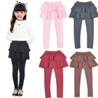 Брюки для девочек на весну и осень, брюки-кюлоты для девочек, разноцветные эластичные брюки, детская Корейская юбка, леггинсы, детская одежда