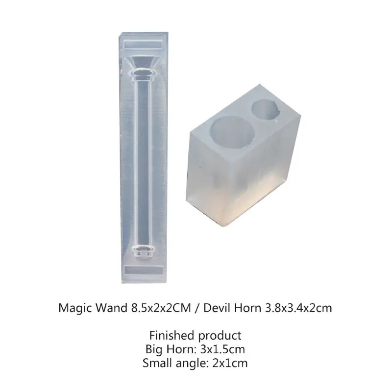 

13MC Wand Devil Horns Silicone Resin Epoxy Mold for DIY Crafts Hair Clip Mould