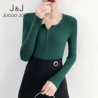 vintage long sleeve v neck knitted sweater women elegant button slim pullovers solid leisure wild knitting tops jumpers 2020