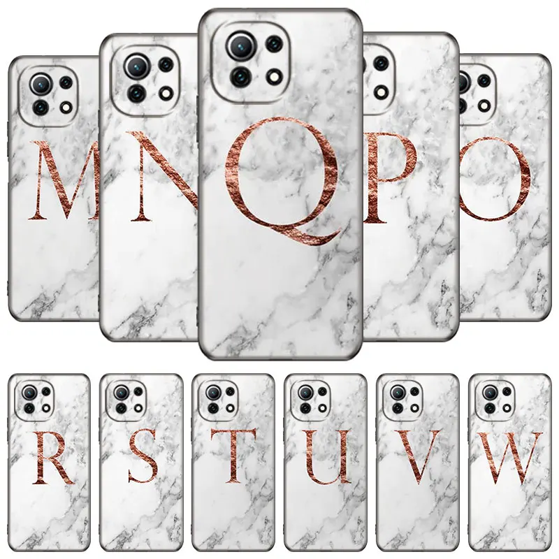 Матовый мраморный чехол с буквой M Z для Xiaomi Mi Redmi POCO X3 NFC GT F3 M3 10T 11T 7 7A K20 K40 Pro 11i A2 11 Lite