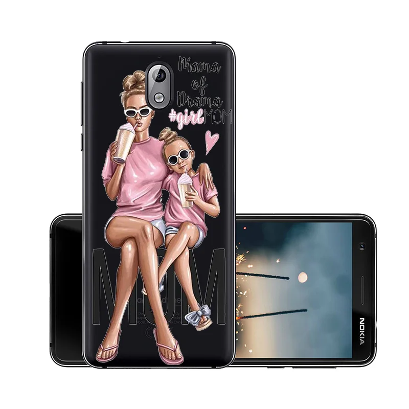 Змонлинери Мода девушка Раскрашенный чехол для Nokia 3.1 2.1 Мама силиконовый TPU телефон для плюс задняя крышка