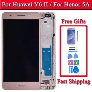 original for huawei 5a y6 ii cam l23 cam l03 cam l21 cam al00 cam tl00 lcd display touch screen digitizer assembly with frame free global shipping