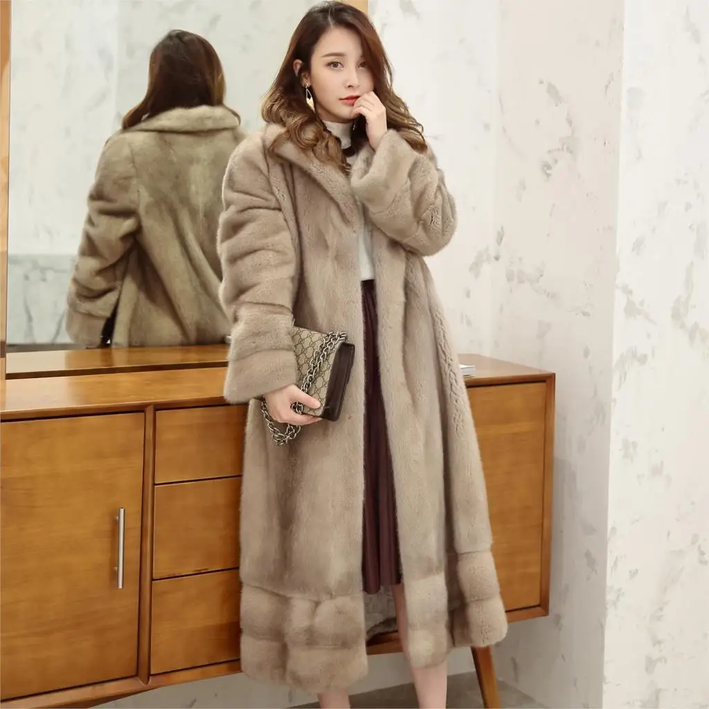 Новинка 2020 норка для женщин норковый меховое пальто кожаная куртка женские