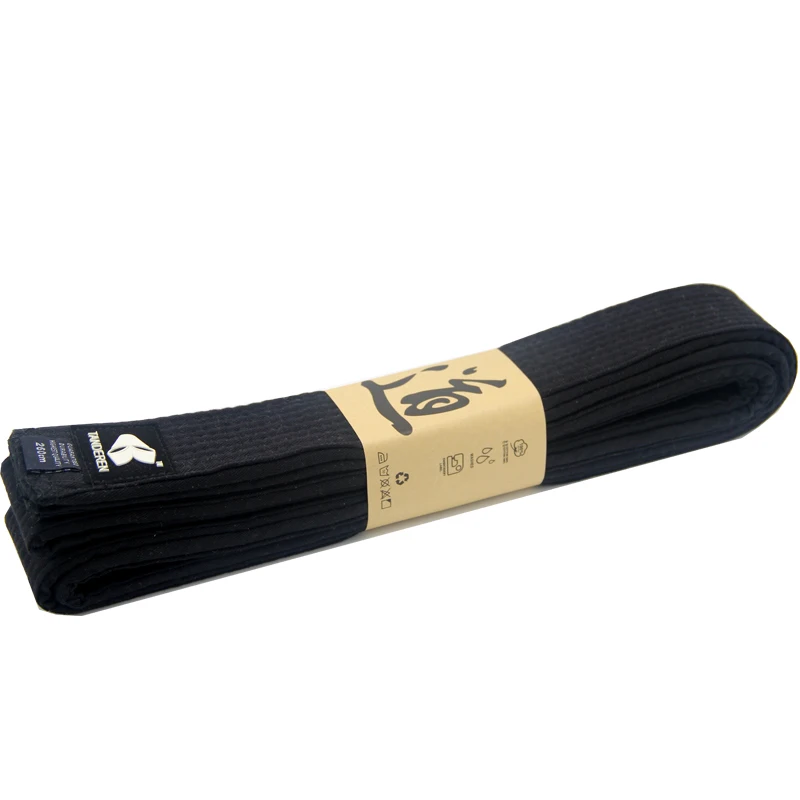 

Customizable Taekwondo Black Belt WTF ITF 1.8M-3.2M Black Belt Embroidery Golden Line Name Karate Judo Uniform Cotton Waist Band
