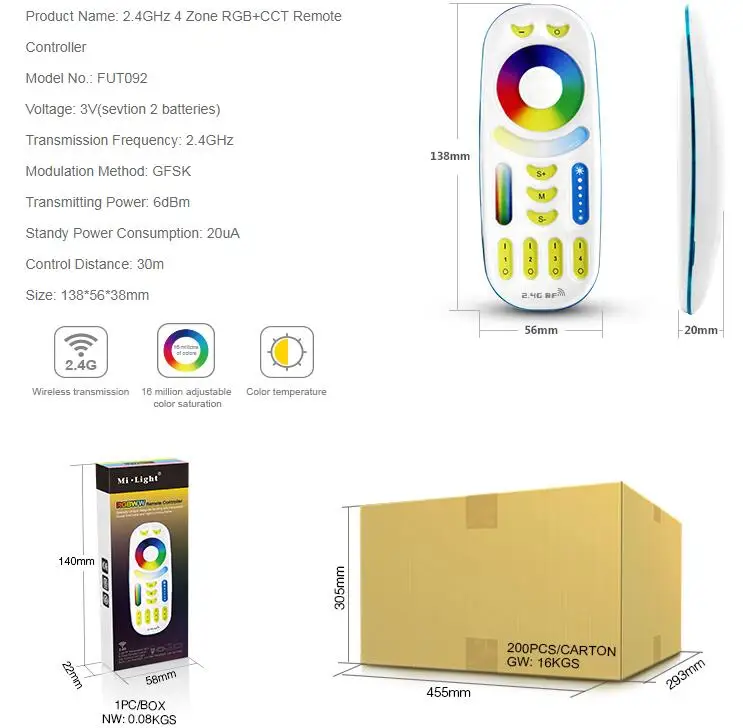 wifi 5 in 1 led strip controller WL5 dimmer DC12~24V can smart phone APP/remote control/Alexa/Google Assistant voice control