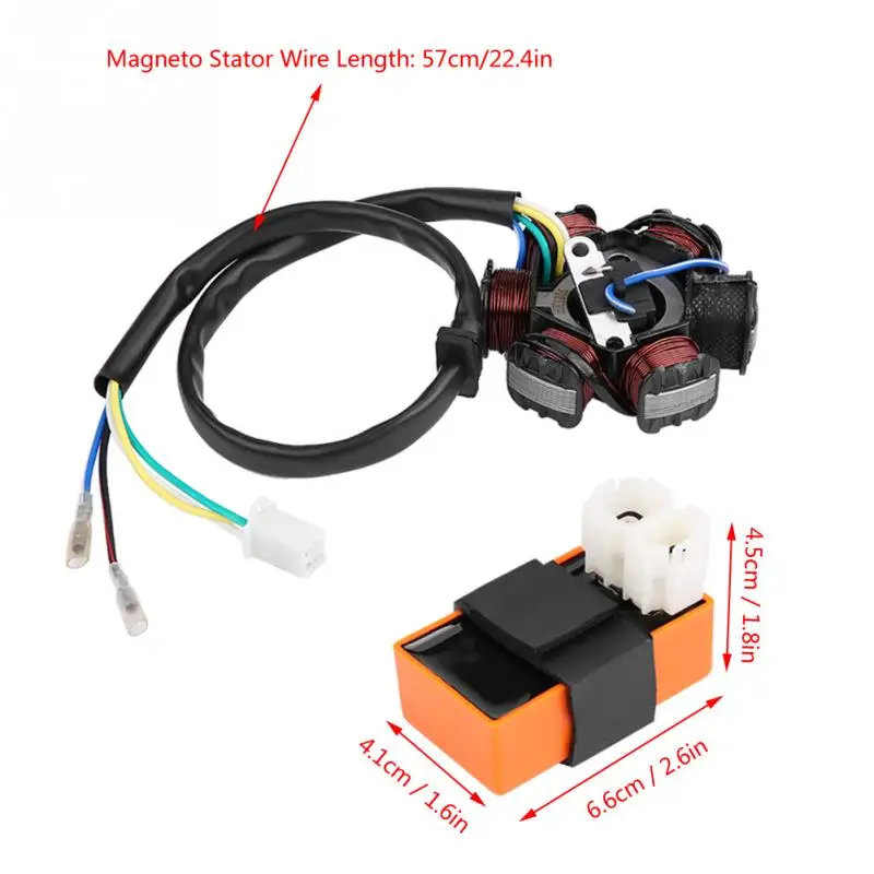 

Racing Ignition Coil CDI Spark Plug Magneto Stator for GY6 125cc 150cc Moped Scooter