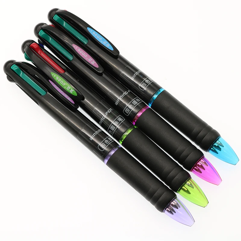 2 шт. 4 Цвета Заправка подарочная ручка тонкой в 1 мульти Функция телескопическая