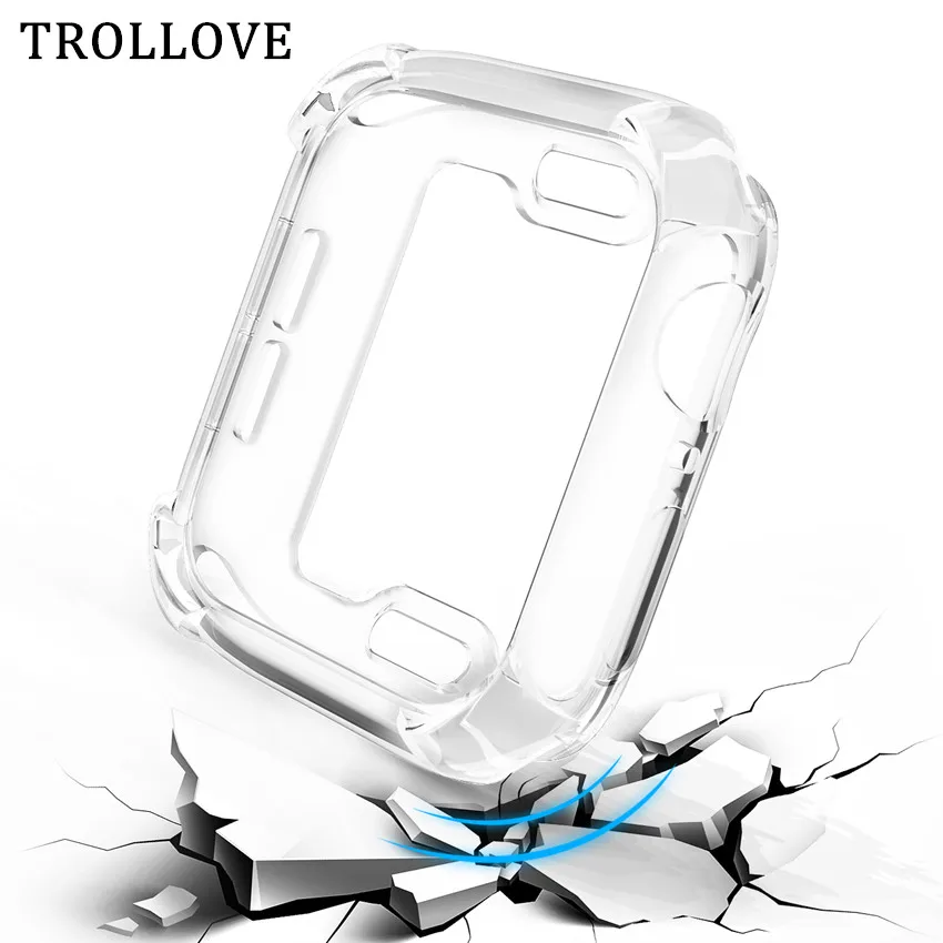 Прозрачный мягкий чехол из ТПУ для Apple Watch 40 мм 44 iWatch серии 4 5 силиконовая защитная