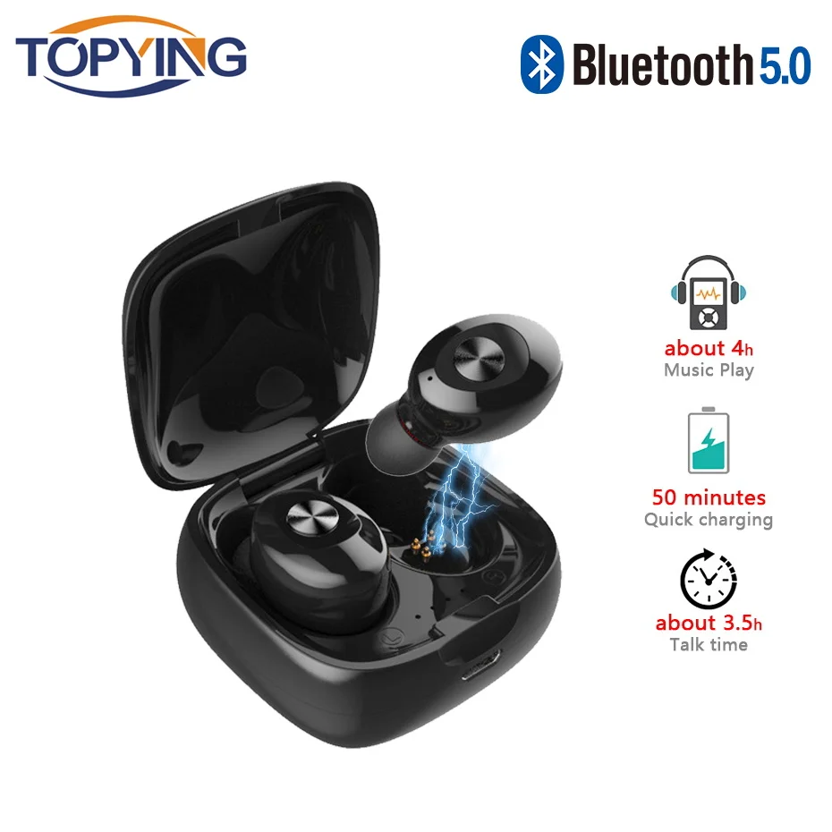 Беспроводные наушники Bluetooth V5.0 портативные стерео TWS беспроводные со спортивной