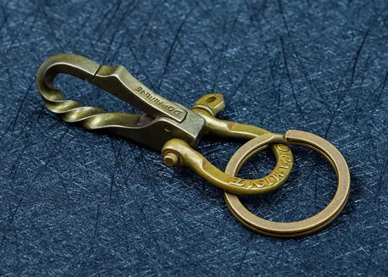 Старинные винтажные латунные медные брелоки ручной работы брелок держатель для