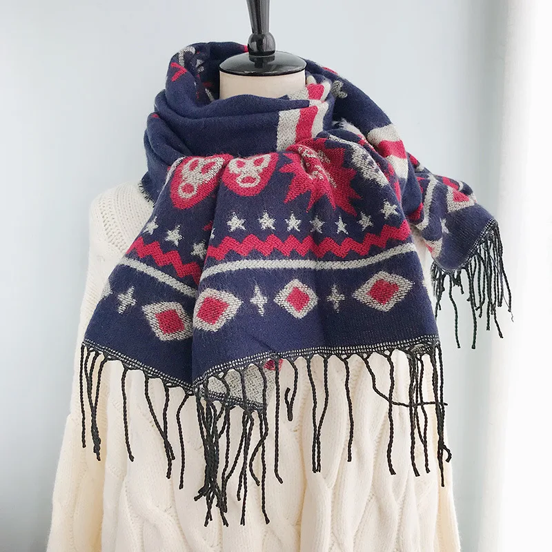 USPOP 2020 новые женские шарфы зимний шарф с кисточками мягкий теплый длинный